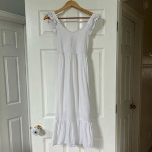 Old Navy White Ruffle Sleeve Dress
